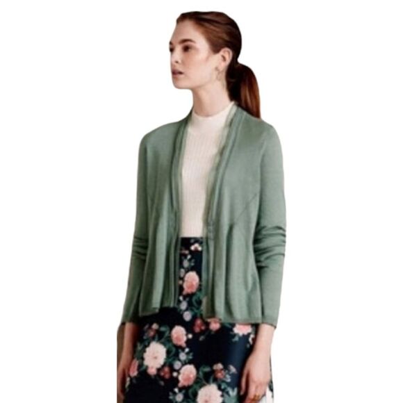 ANTHROPOLOGIE cardigan Angel‎ of the North green Aral sweater S - Picture 1 of 11